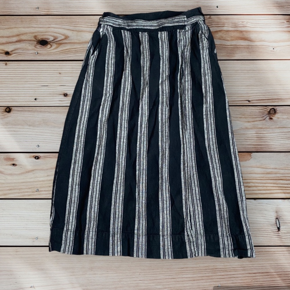 Gap MIDI striped Wrap Skirt with pockets and belt loop